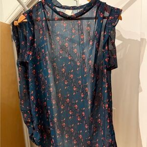 Chic Floral Navy Blouse